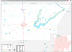 De Witt County, IL Wall Map Premium Style 2024